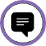 Sprechblase Icon, lila umrandet